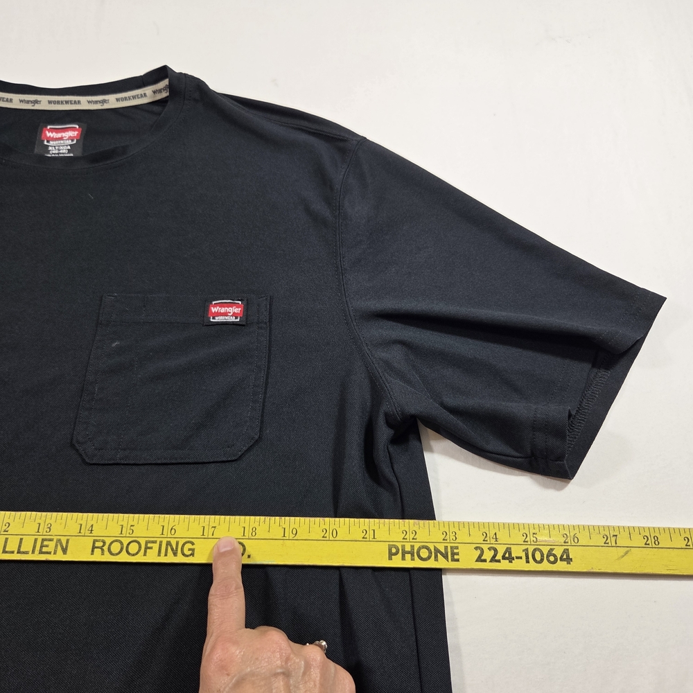 Wrangler Tee Shirt Classic Black Short Sleeve Tee with Pocket - Picture 4 of 8
